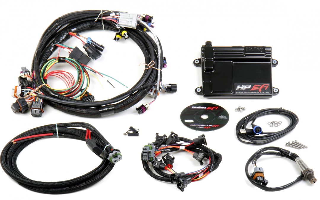 Holley EFI 550-602 HP ECU/ Plug and Play Harness for GM LS1/LS6 (24x crank sensor) with Jetronic/Minitimer (Bosch type) connectors on injector harness