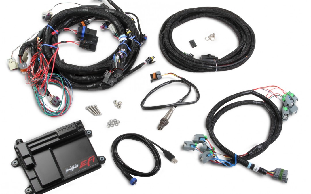 HP EFI ECU & Harness Kits  GM LS2/3/7 (58x crank sensor) with USCAR (EV6 Style) connectors on injector harness, Includes Bosch Oxygen Sensor